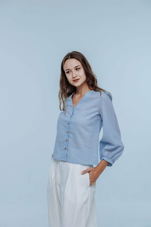 Блуза  Kinfolk Clothes, размер L 48-50, голубой