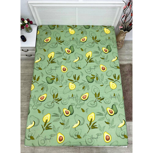 Простыня SOANA, 100% хлопок, 140x200х см, с резинкой, гипоаллергенная, зеленая