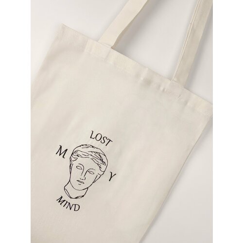 Сумка шоппер , бежевый, белый