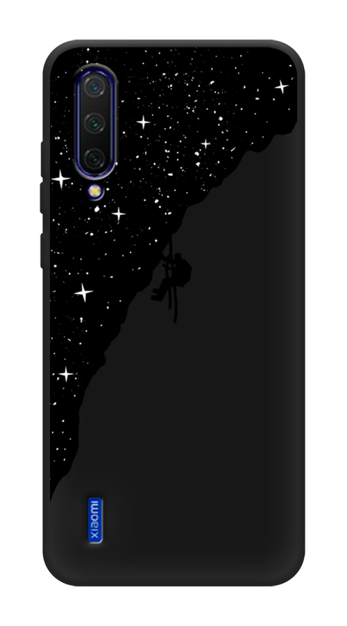 Матовый силиконовый чехол на Xiaomi Mi A3 Lite / Сяоми Mi A3 Lite Скалолаз в космосе, черный