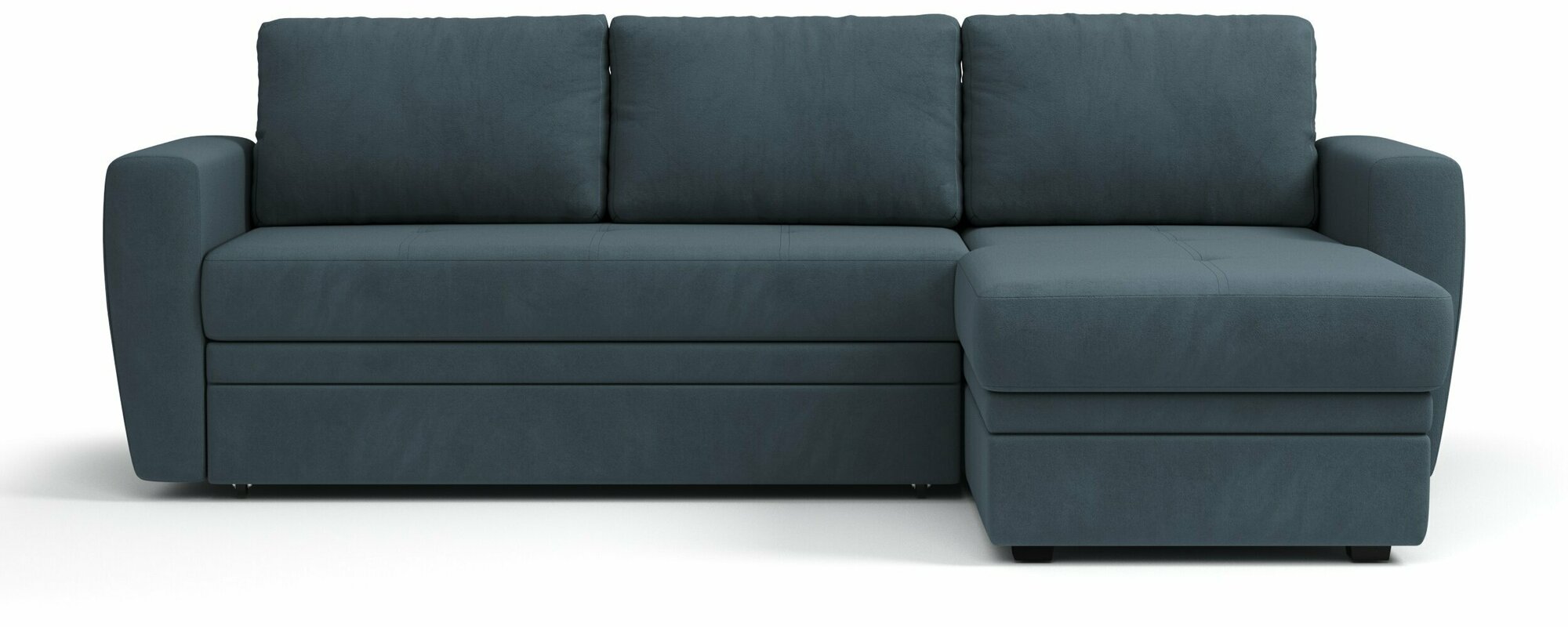 Угловой диван-кровать PUSHE раскладной Лакки, универсальный угол, велюр, серый Balance 996