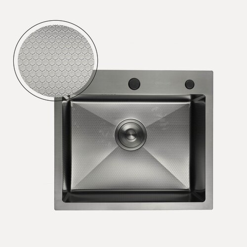 Изображение товара Рельефная кухонная мойка из нержавеющей стали Gerhans K35044BD с PVD покрытием графит