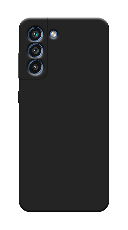 Матовый силиконовый чехол на Samsung Galaxy S21 FE 5G / Самсунг S21 FE с защитой камеры, черный