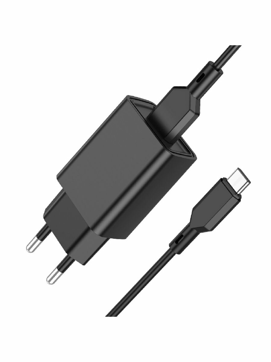 Сетевое зарядное устройство c USB Borofone BA68A+Type-C черное 21A