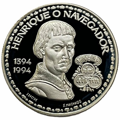 Португалия 200 эскудо 1994 г. (600 лет со дня рождения Генриха Мореплавателя) (Ag) (Proof) клуб нумизмат монета 200 эскудо португалии 1991 года серебро открытия