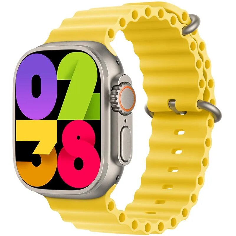 Умные смарт часы HK9 Ultra 2, уведомления, звонки, iOS, Android, желтые
