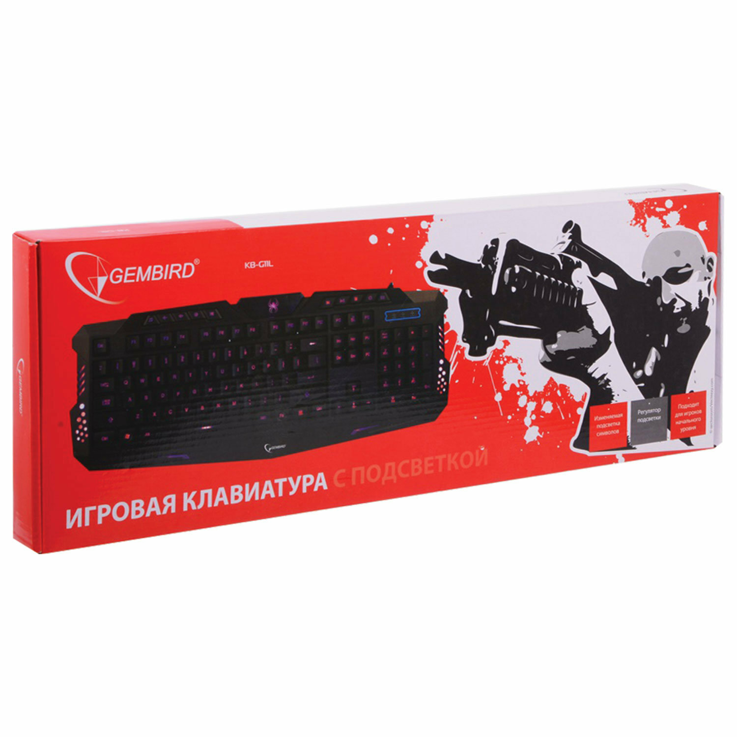 Клавиатура проводная Gembird KB-G11L USB черный - фото №16