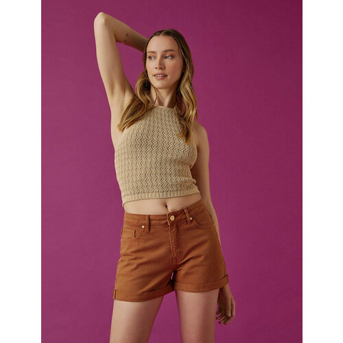 фото Шорты koton, размер 46, коричневый