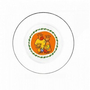 Тарелка Оранжевая корова, 19,6 см, стекло