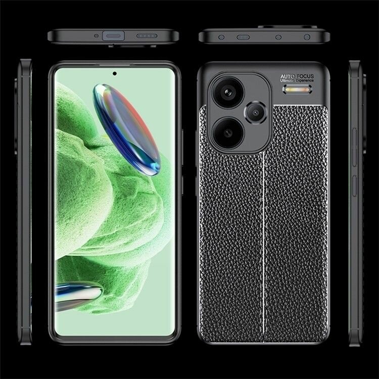 Чехол Xiaomi Redmi Note 13 Pro Plus (Note 13 Pro+ 5G) силиконовый под кожу чёрный — фото 1