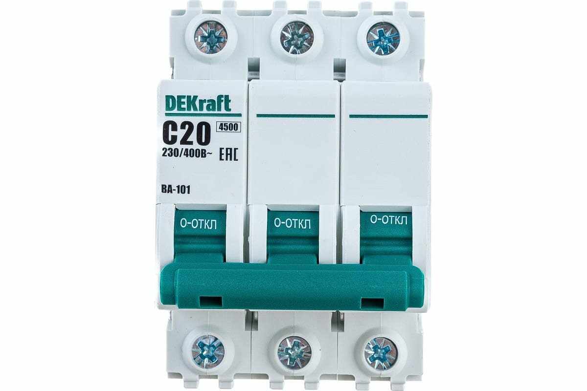 Dekraft Автоматический выключатель (АВ) ВА-101, 3 Р, тип C, 20 А, 4.5 кА 11079DEK