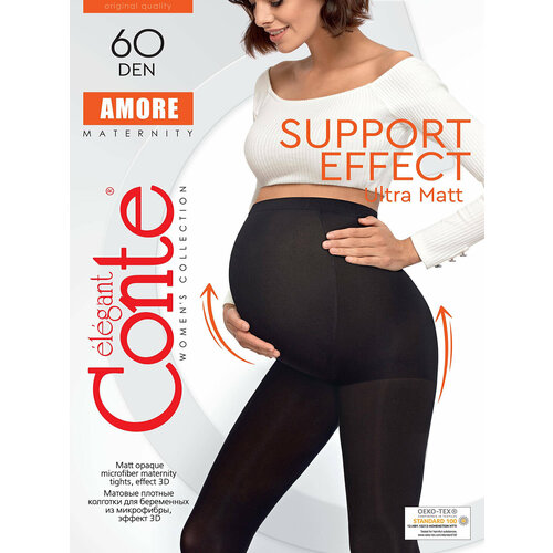 Колготки Conte elegant AMORE, 60 den, размер 4/L, черный колготки для беременных conte mommy 40 den lycra® размер 4 l с х б ластовицей цвет natural телесный