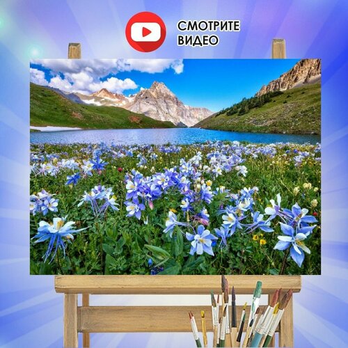 Картина по номерам, HOBKIT цветы на горном ОЗЕРЕ-2 40х50 картина по номерам осень на горном озере 40x50 см