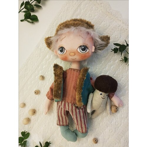 Интерьерная текстильная кукла ручной работы Блондин кукла интерьерная текстильная ручной работы жираф 25 см