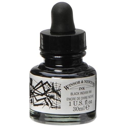 Winsor&Newton Тушь, черный с пипеткой 30мл