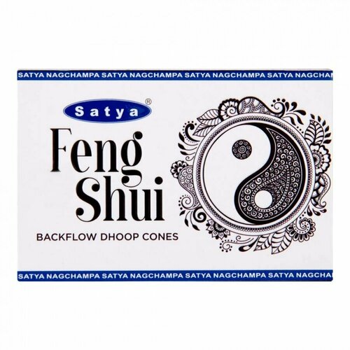 Благовония Feng Shui (Фен-Шуй) Ароматические индийские конусы для дома, йоги и медитации, Satya Premium (Сатья Премиум), 10шт.