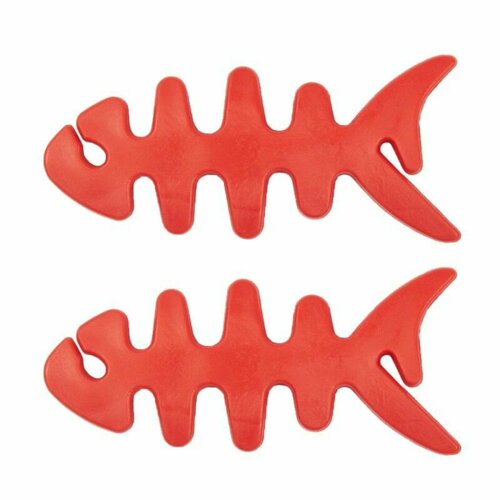 Скрутка для наушников "Рыбка" CC-591F комплект 2 шт, красная