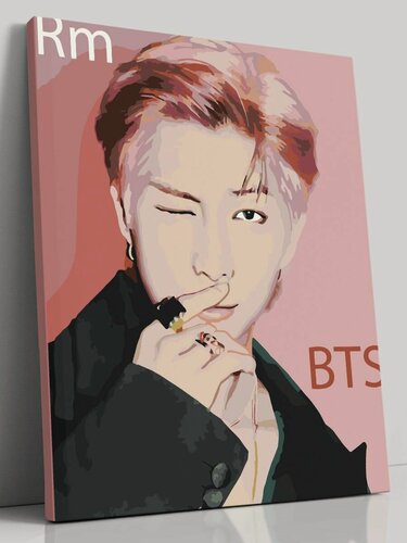 Изображение товара Картина по номерам на холсте с подрамником, "BTS K-POP РМ RM", 40х50 см