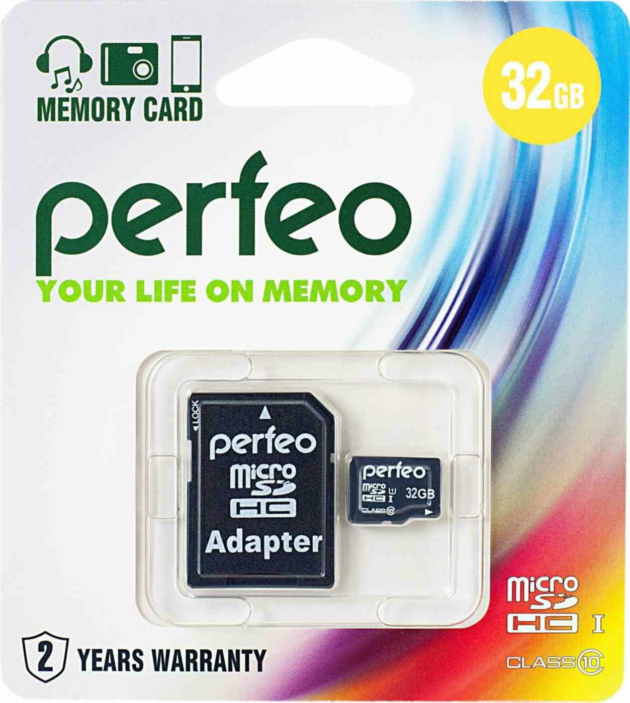 Perfeo Карта памяти Perfeo microSD 32GB High-Capacity (Class 10)