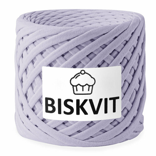 Трикотажная пряжа BISKVIT, (Лавандовое мороженое), 100% хлопок, 330г, 100м трикотажная пряжа biskvit лавандовое мороженое 1 шт