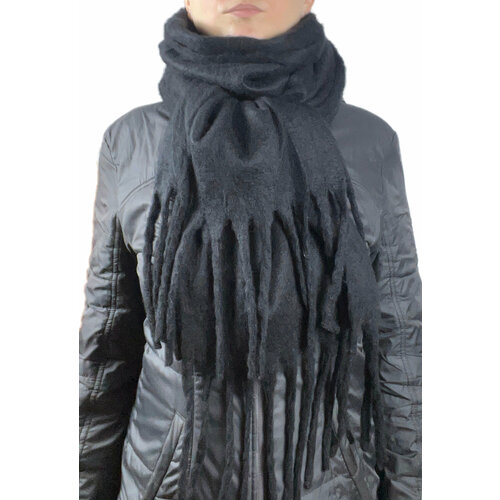 Шарф Cashmere,210х38 см, one size, черный шарф cashmere 210х38 см one size коричневый бежевый