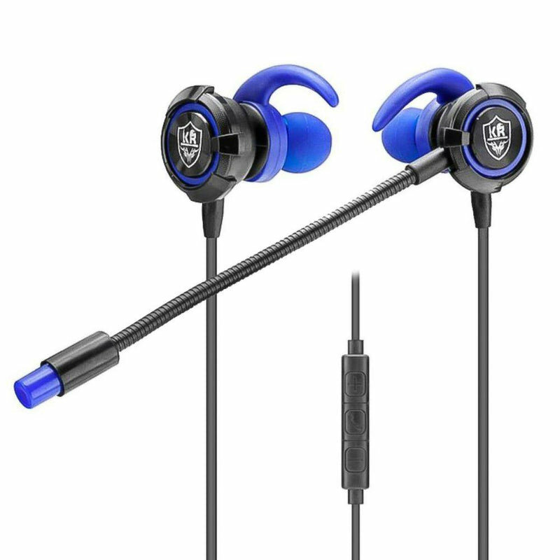 Игровые геймерские наушники с микрофоном Rapture KR-GM503, проводные 1.2м, черные-синие — фото 2