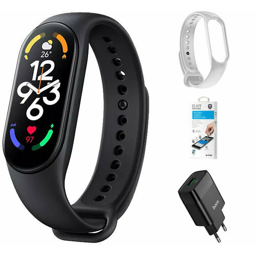 Умный браслет Xiaomi Smart Band 7 CN Black Выгодный набор подарок серт 200Р 736500₽