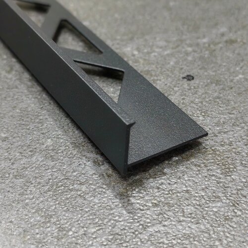 Изображение товара Профиль Г-Образный для плитки 9 мм, 2,7м анодированный алюминий (Евро) Черный муар