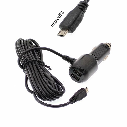 Шнур питания в прикуриватель 35м 12-24В microUSB2USB TDS TS-CAU61 477₽