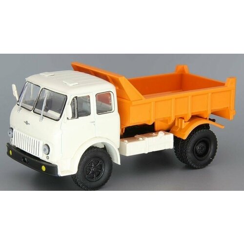 Масштабная модель грузовика коллекционная Минский 503Б самосвал, белый / оранжевый