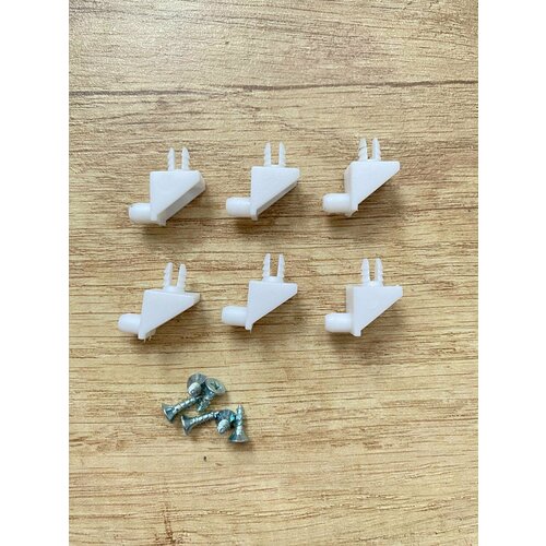 Мебельные полкодержатели для шкафов пакс икеа 6 шт Белый пластик Металл Саморезы в комплекте Пр-во Китай 350₽