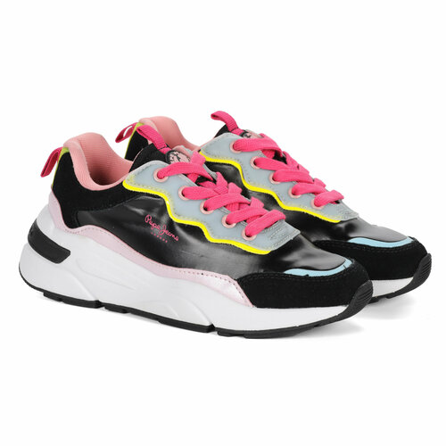 фото Кроссовки pepe jeans, размер 35 eu, черный