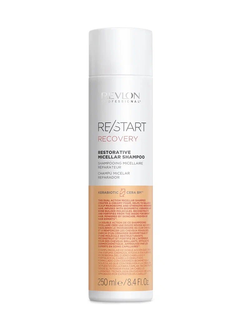 Revlon Professional Мицеллярный шампунь для поврежденных волос RESTART RECOVERY RESTORATIVE MICELLAR SHAMPOO, 250 мл