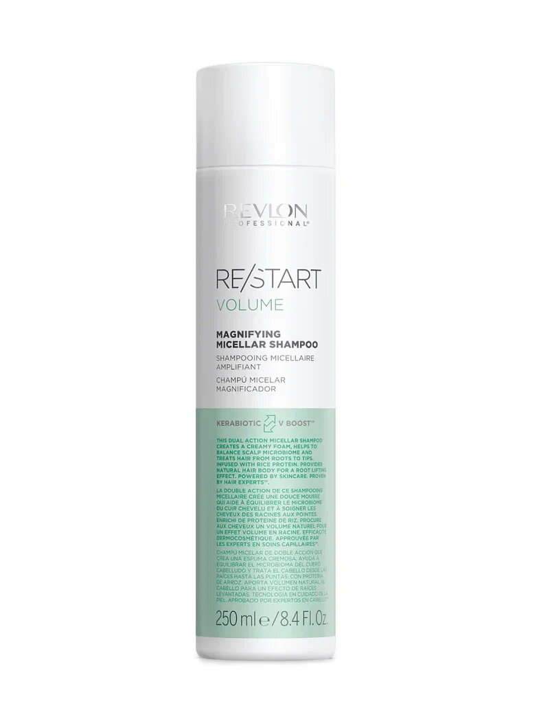 Revlon Professional Мицеллярный шампунь для тонких волос RESTART VOLUME MAGNIFYING MICELLAR SHAMPOO, 250 мл