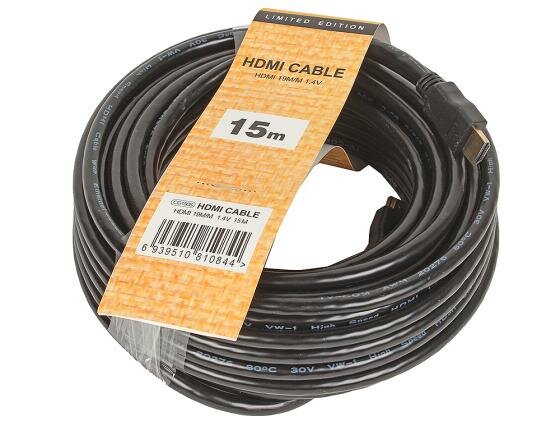 Кабель HDMI 15м VCOM Telecom CG150S-15M/CG501N-15M круглый черный - фото №1