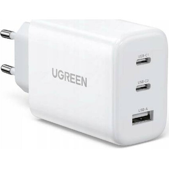 Сетевое зарядное устройство Ugreen CD275 USB-A + 2xUSB-C 65 Вт, белый
