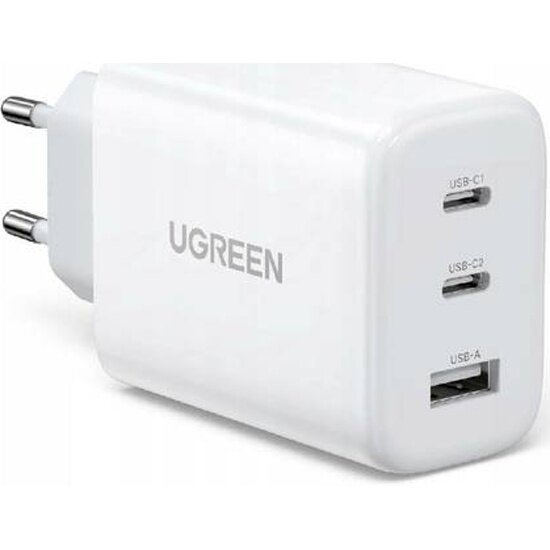 Сетевое зарядное устройство Ugreen CD275 USB-A + 2xUSB-C 65W, белый