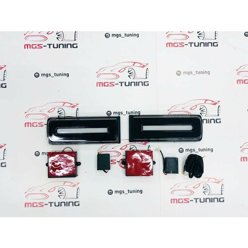 Фонари диодные на Mercedes G-class рестайлинг 2018 черные