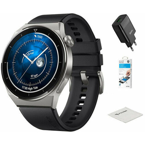 Умные часы Huawei Watch GT 3 Pro Odin-B19S Black Fluoroelastomer Strap 55028473 Выгодный набор + подарок серт. 200Р!