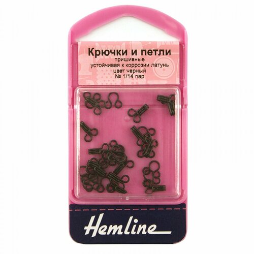 Крючки и петли пришивные, 14 пар, N1 1 чёрный HEMLINE 401.1/G002 крючки и петли пришивные 14 пар n1 1 чёрный hemline 401 1 g002