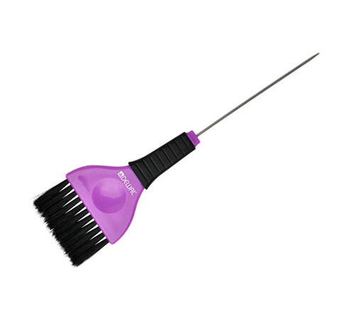 DEWAL, Кисть для окрашивания, со спицей , черная с фиолетовым, с черной прямой щетиной, широкая