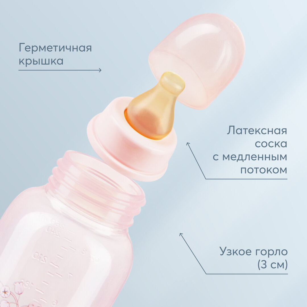 Бутылочка с латексной соской соской кролик Happy Baby/Хэппи Беби 250мл Zenith Infant Product - фото №4