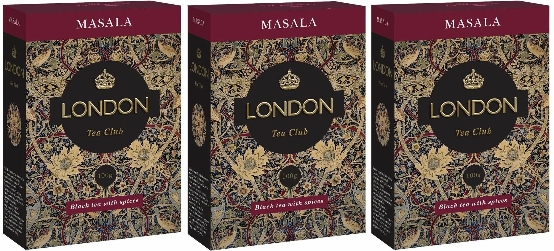 Чай черный со специями Masala ТМ London Tea Club 100г. 3 шт - фотография № 3