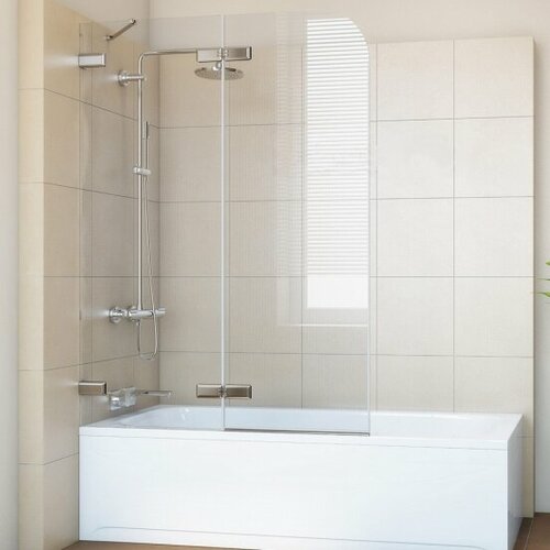 Шторка на ванну GWMPTRPL862A-66 105x160 см, профиль хром блестящий, цвет стекла бесцветный, стекло закаленное 6 мм