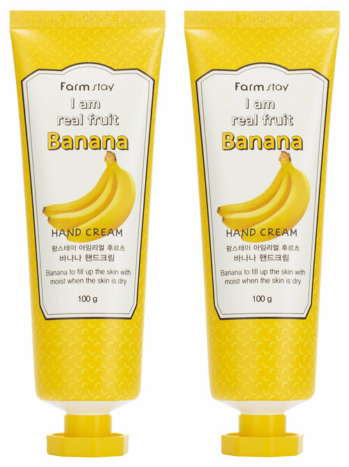 Банановый крем для рук FarmStay, I am real fruit banana hand cream, 300 мл, 2 штуки