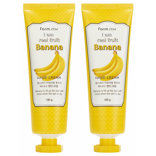 Банановый крем для рук FarmStay, I am real fruit banana hand cream, 300 мл, 2 штуки