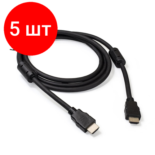 Комплект 5 штук, Кабель HDMI ExeGate EX-CC-HDMI2-1.8F 19M/19M, v2.0, 1.8м, 4K UHD, Ethernet активный оптический кабель hdmi exegate ex cc hdmi2 20 0 19m 19m v2 0 20м 4k uhd ethernet позолоченные контакты ex294699rus