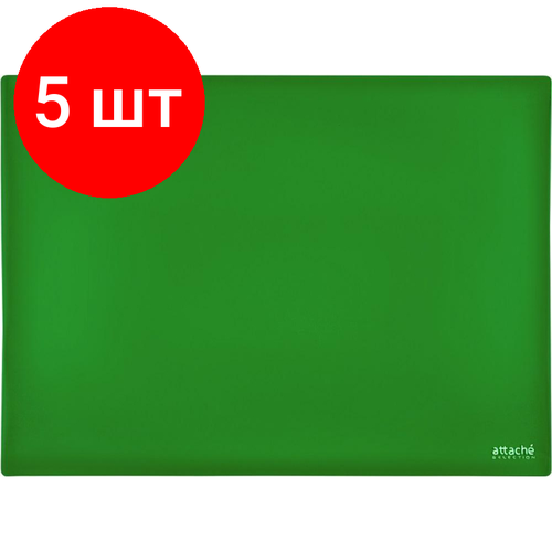 Комплект 5 штук, Коврик на стол Attache Selection 47.5x66см, прозрачный зеленый, 2808-508