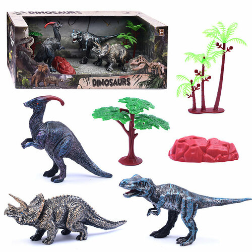 Набор динозавров HS001A-017 Время динозавров в коробке набор динозавров hs001a 018 эра динозавров в коробке