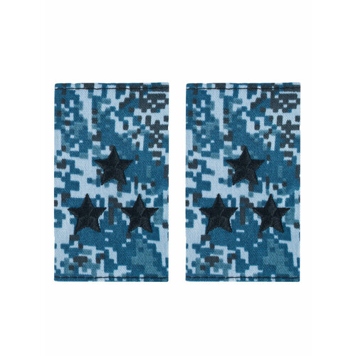 Фальш-погоны камуфляж синяя цифра чёрные звёзды 9x5 см звание Полковник